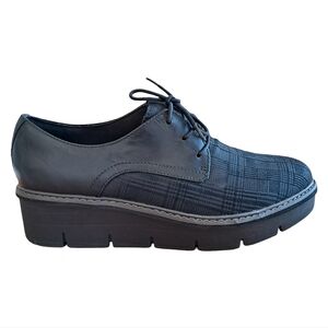 Clarks Airabell Tye Women's Black Leather Wedge Platform Oxfords New Size 10